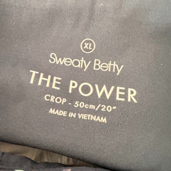 Sweaty Betty Power Zip Pocket Workout Crop Leggings Womens Size XL Blue Floral - Picture 7 of 8